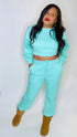Not playing games - two piece crop jogger set